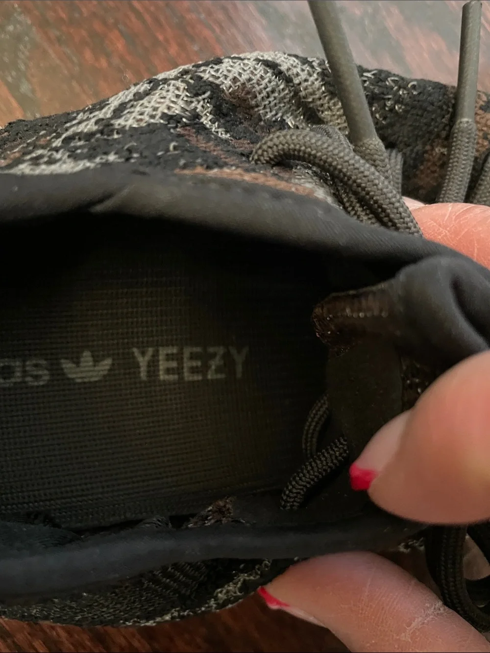 Yeezy Sneakers in Black, Brown and Cream Pattern